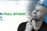 Banner image with the text 'Can I Learn Full Stack in 3 Month?' featuring a thoughtful man looking up. The background includes a coding screen with programming scripts. Zabeel Institute logo and website URL are visible.