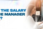 Banner image with the text 'What is the Salary of Office Manager in Dubai?' in bold, featuring a professional man and woman discussing documents in a modern office. The Zabeel Institute logo and website URL are included.