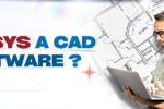 Banner image with the text 'Is ANSYS a CAD Software?' featuring a professional using a laptop against a background of architectural blueprints. Zabeel Institute logo and website URL are visible.