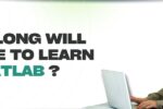 The image features a professional woman in business attire sitting at a desk with a laptop, smiling confidently. The text "How Long Will It Take to Learn MATLAB?" is displayed in bold black and green fonts, emphasizing the blog topic. The background is clean and minimalistic, creating a professional and educational feel. The website link "https://zabeel-international.com/" suggests an informative resource for learning MATLAB and related courses.